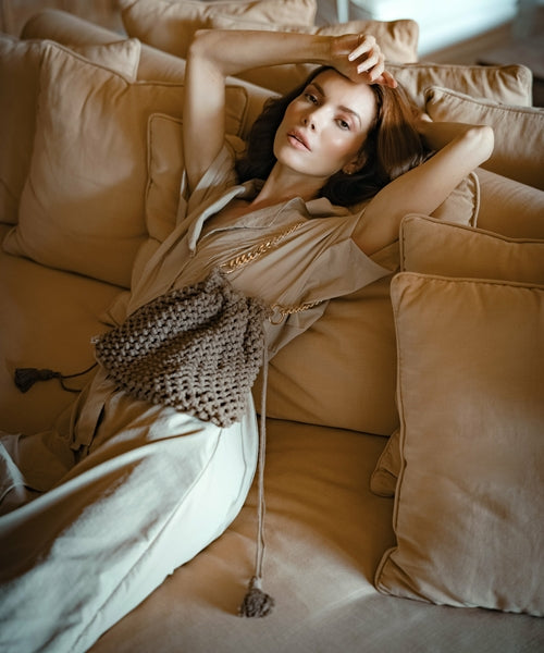 Lunelle Safari Beige Linen Dress