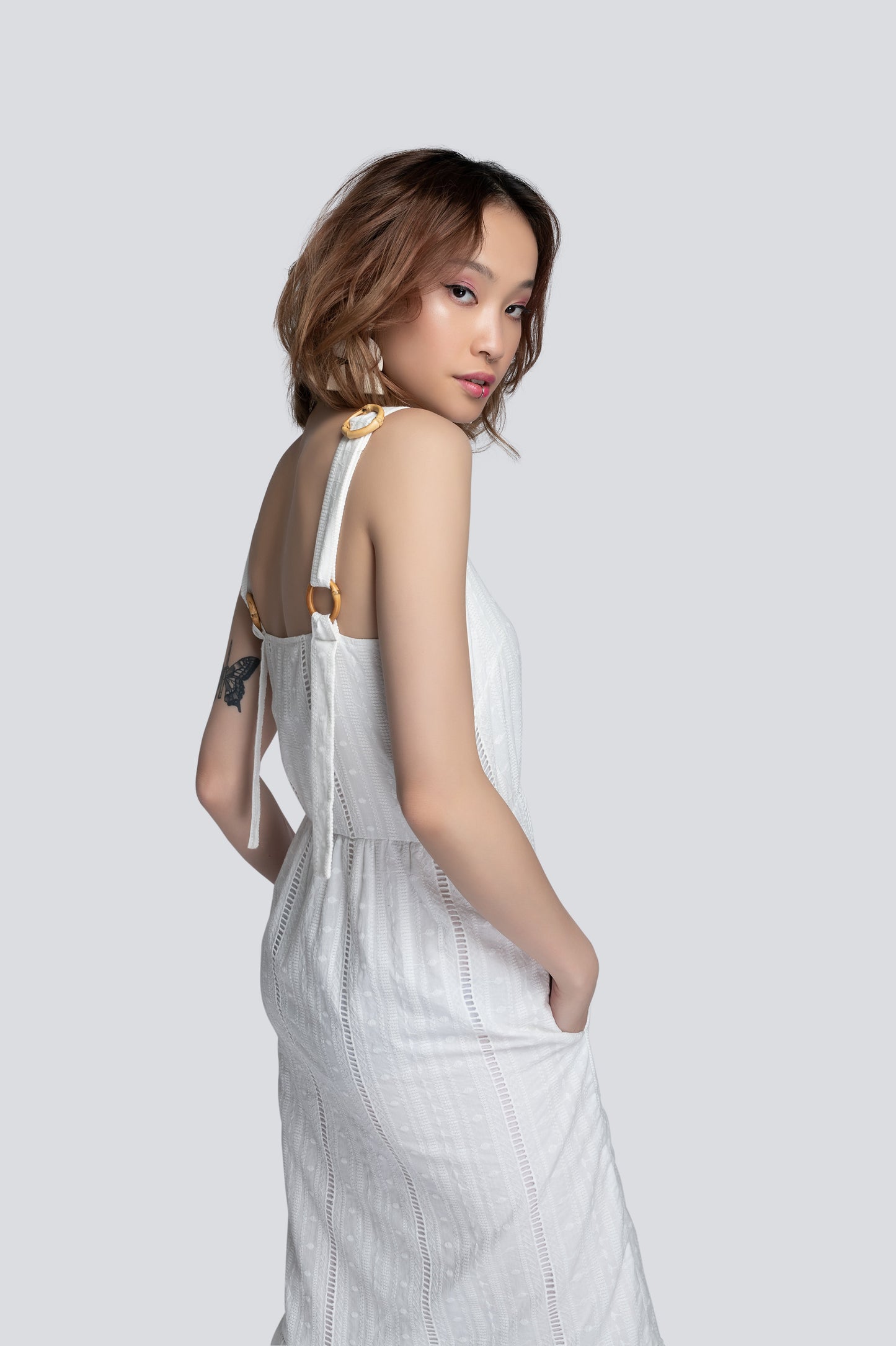 Ameia Cotton Broderie Midi Sundress