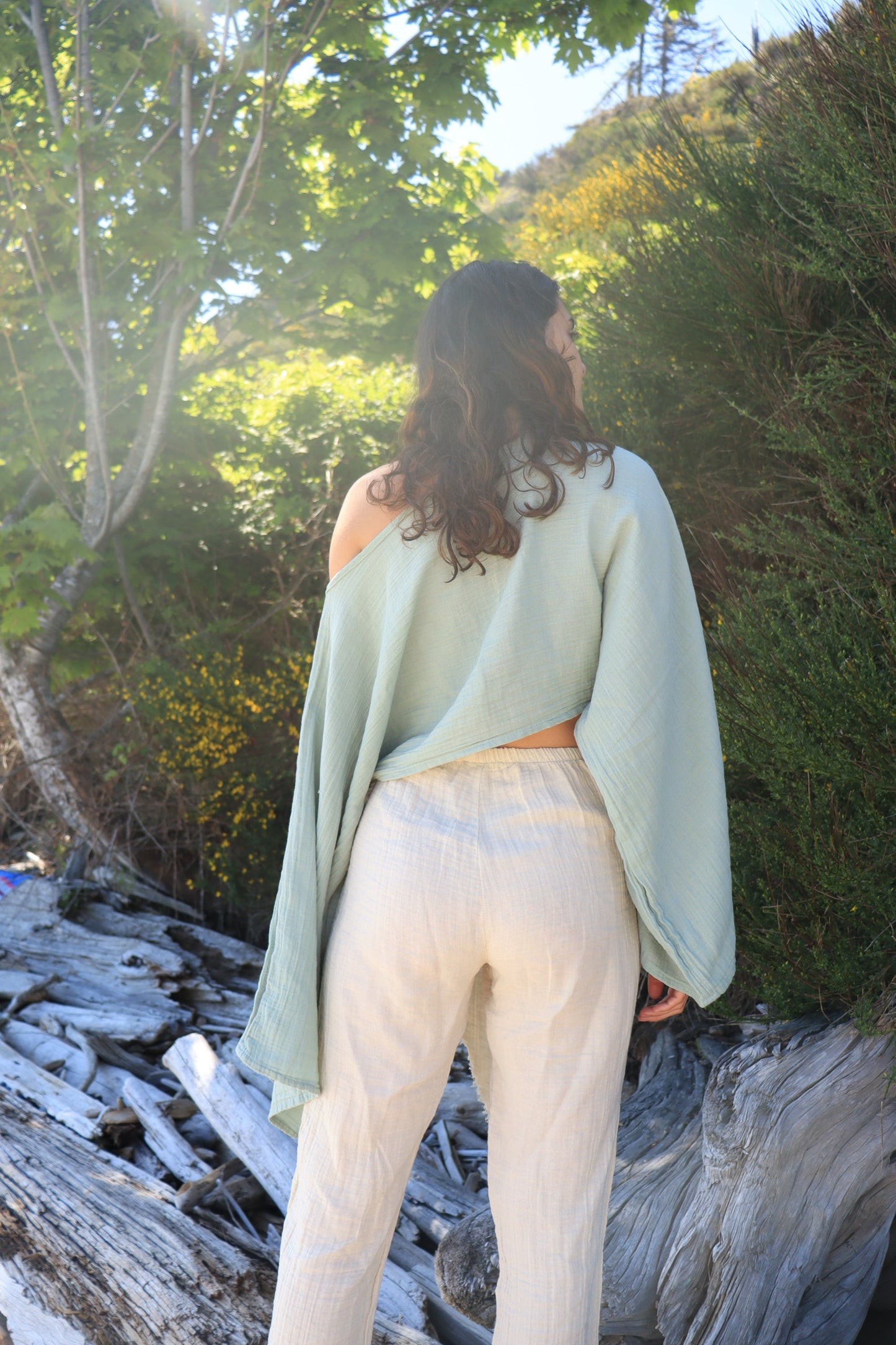 Isla Organic Cotton Long Sleeve Crop Top
