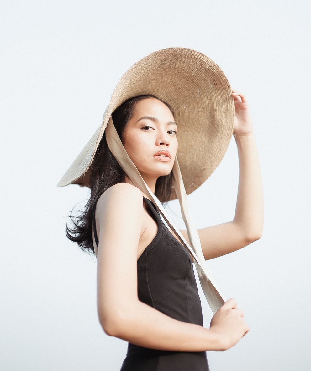 SOLÉA Foldable Wide Brim Jute Hat, Natural Beige