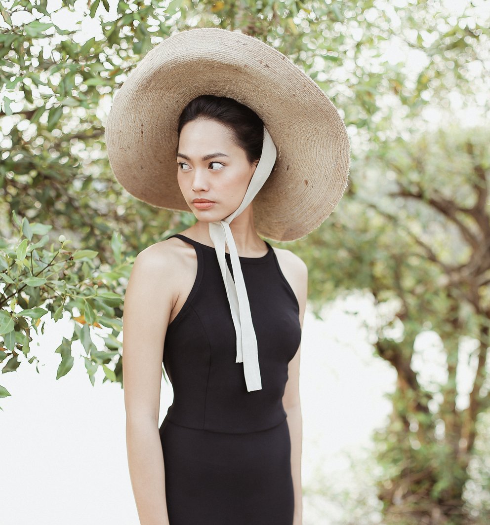 SOLÉA Foldable Wide Brim Jute Hat, Natural Beige