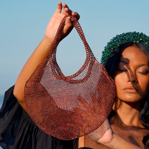 AURA Mesh Wire Copper Tote Bag
