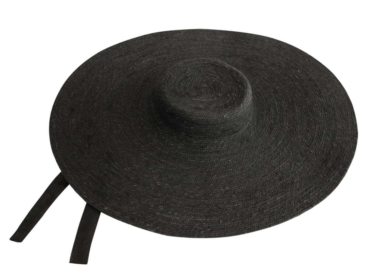 SOLÉA Foldable Wide Brim Jute Hat, Black