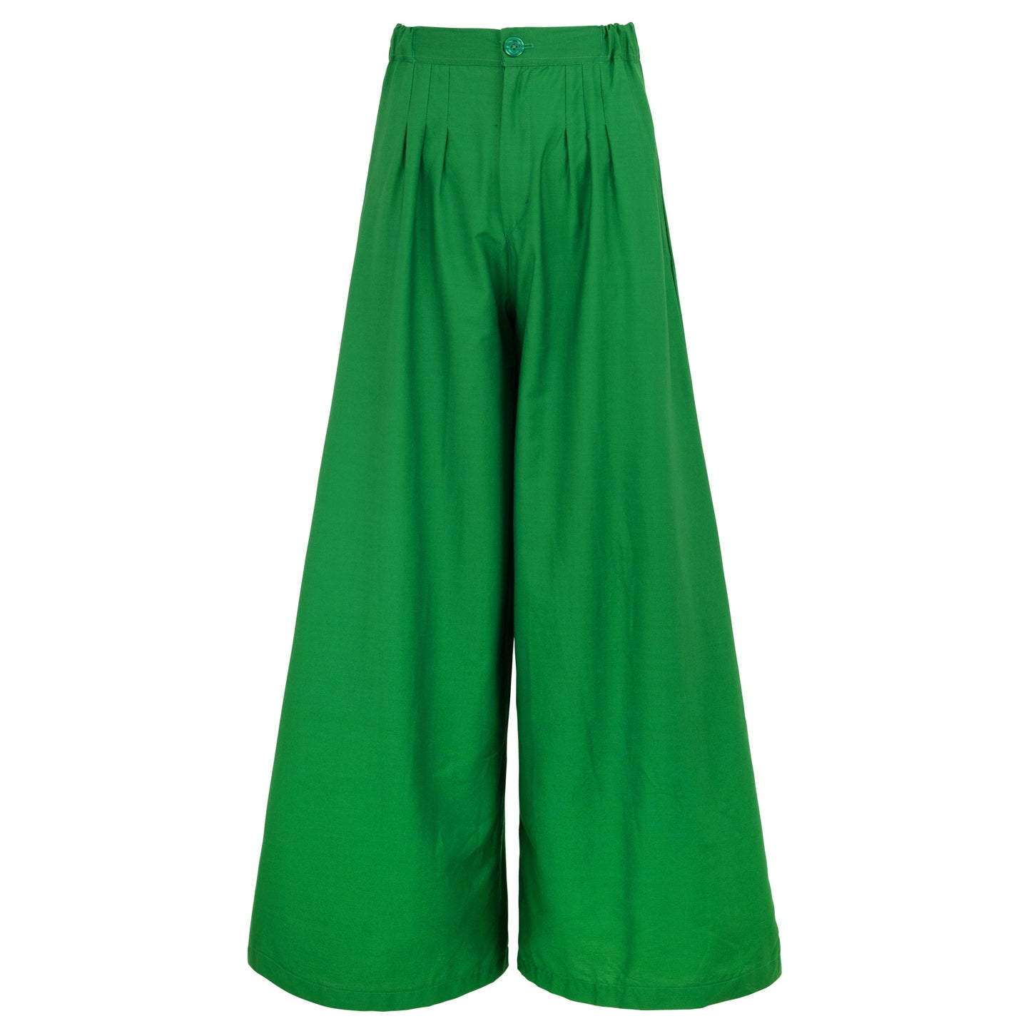 Kaïa Kelly Green Cotton Palazzo Pants
