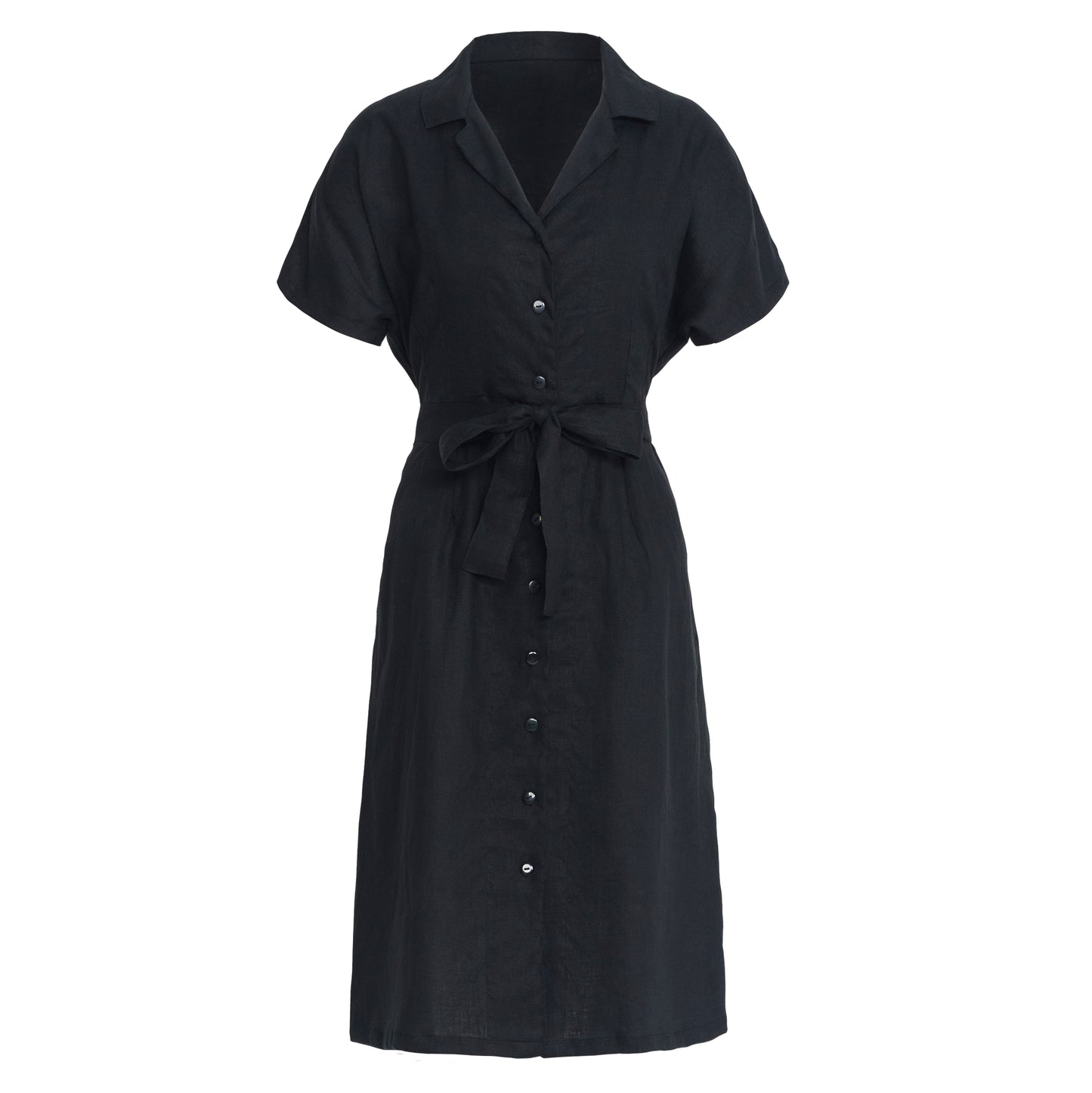 Lunelle Safari Black Linen Dress