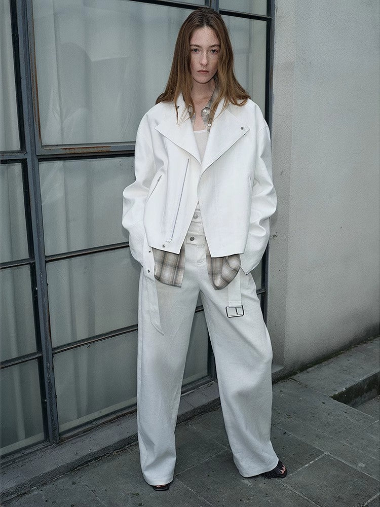 Aveline Linen Draped Trapeze Jacket