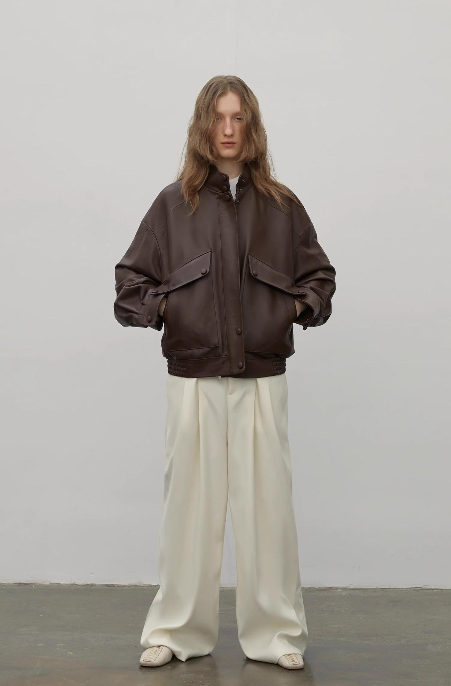 Lysandra Brown Leather Moto Jacket