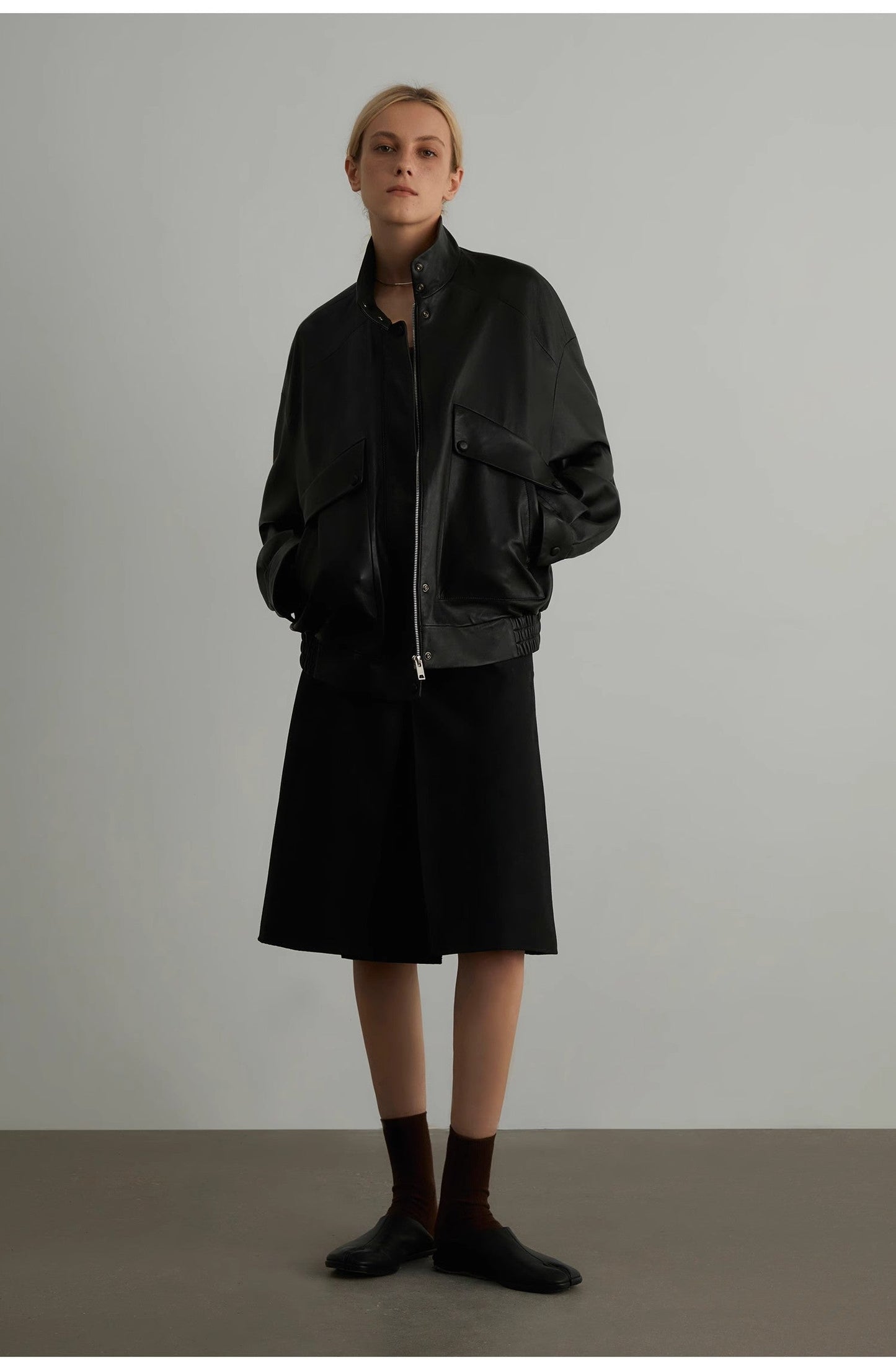 Lysandra Brown Leather Moto Jacket