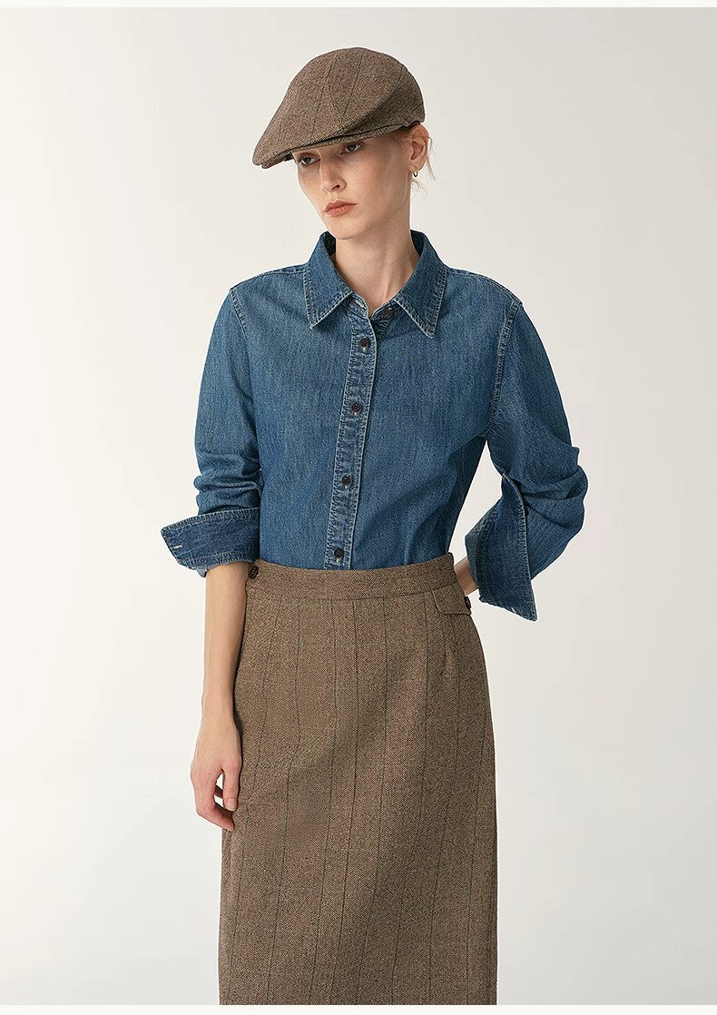 Ardène Italian Denim Tailored Shirt