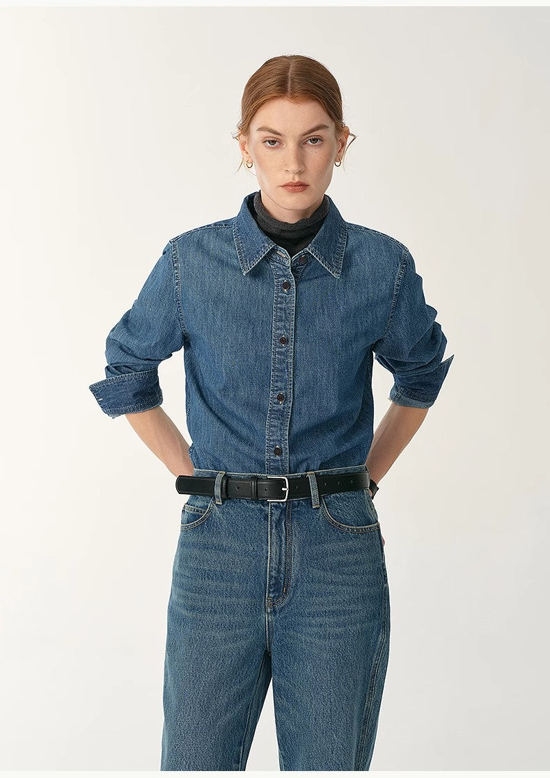 Ardène Italian Denim Tailored Shirt