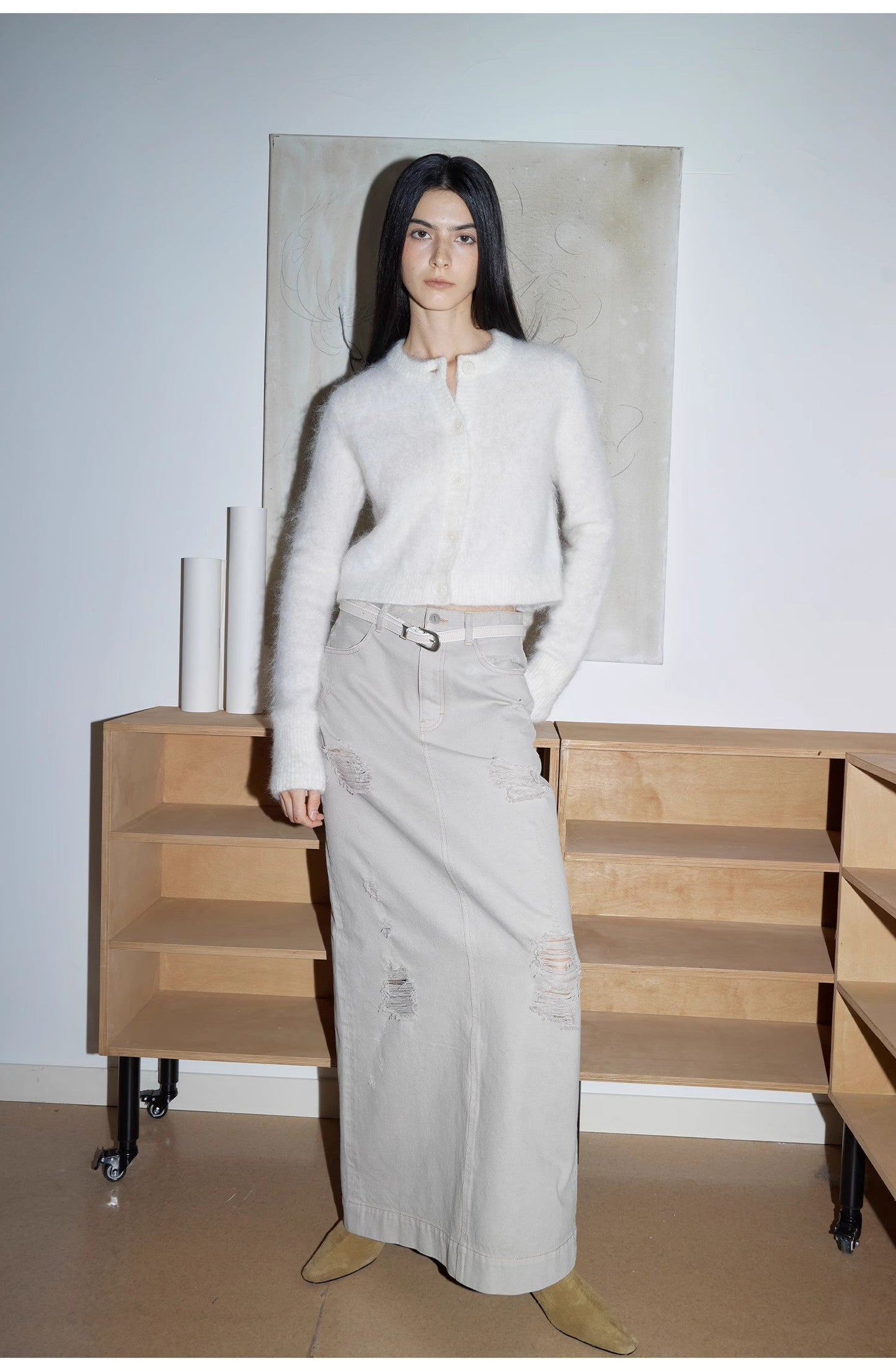 Maelis Mohair Blend Short Cardigan