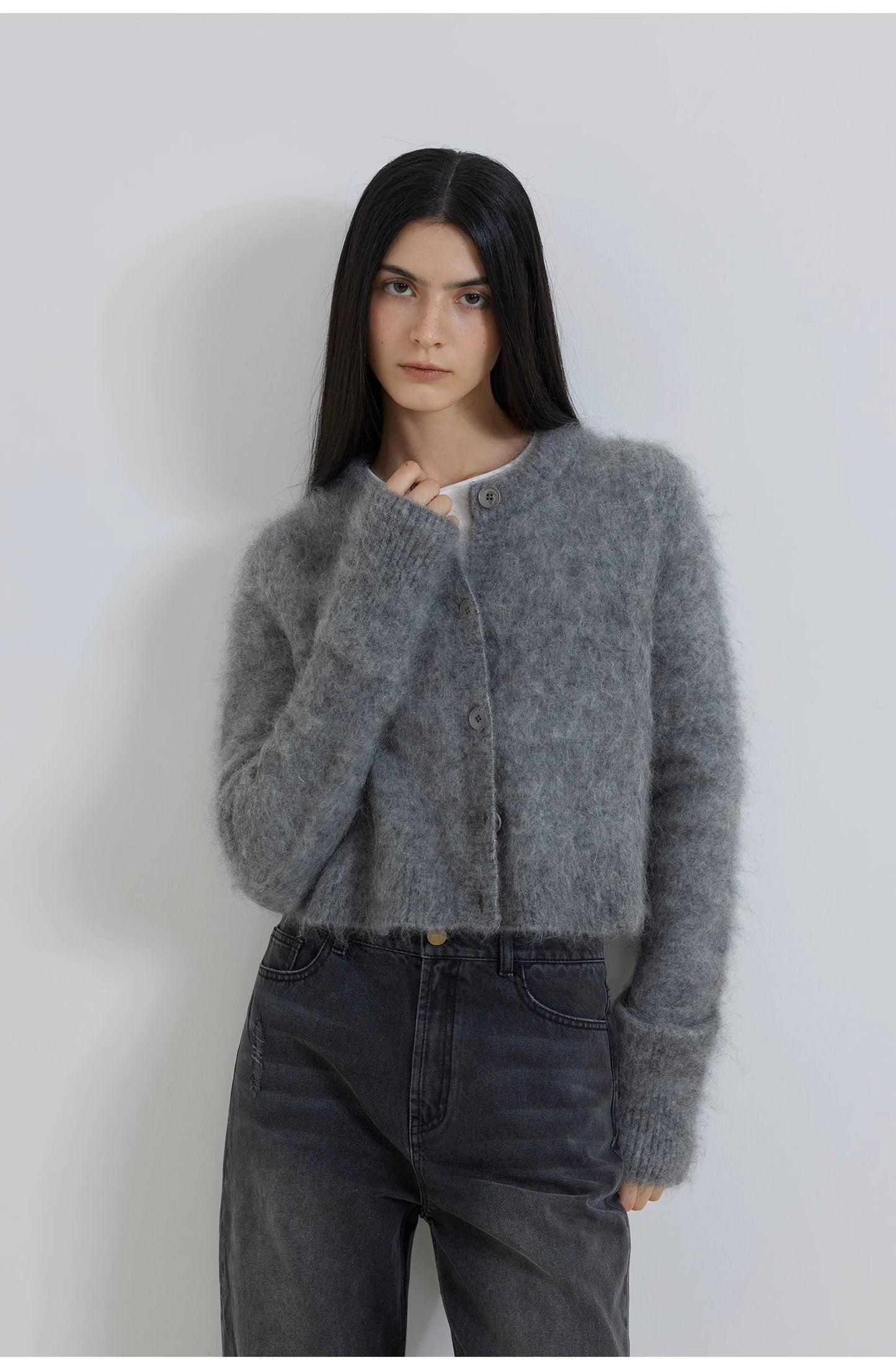 Maelis Mohair Blend Short Cardigan