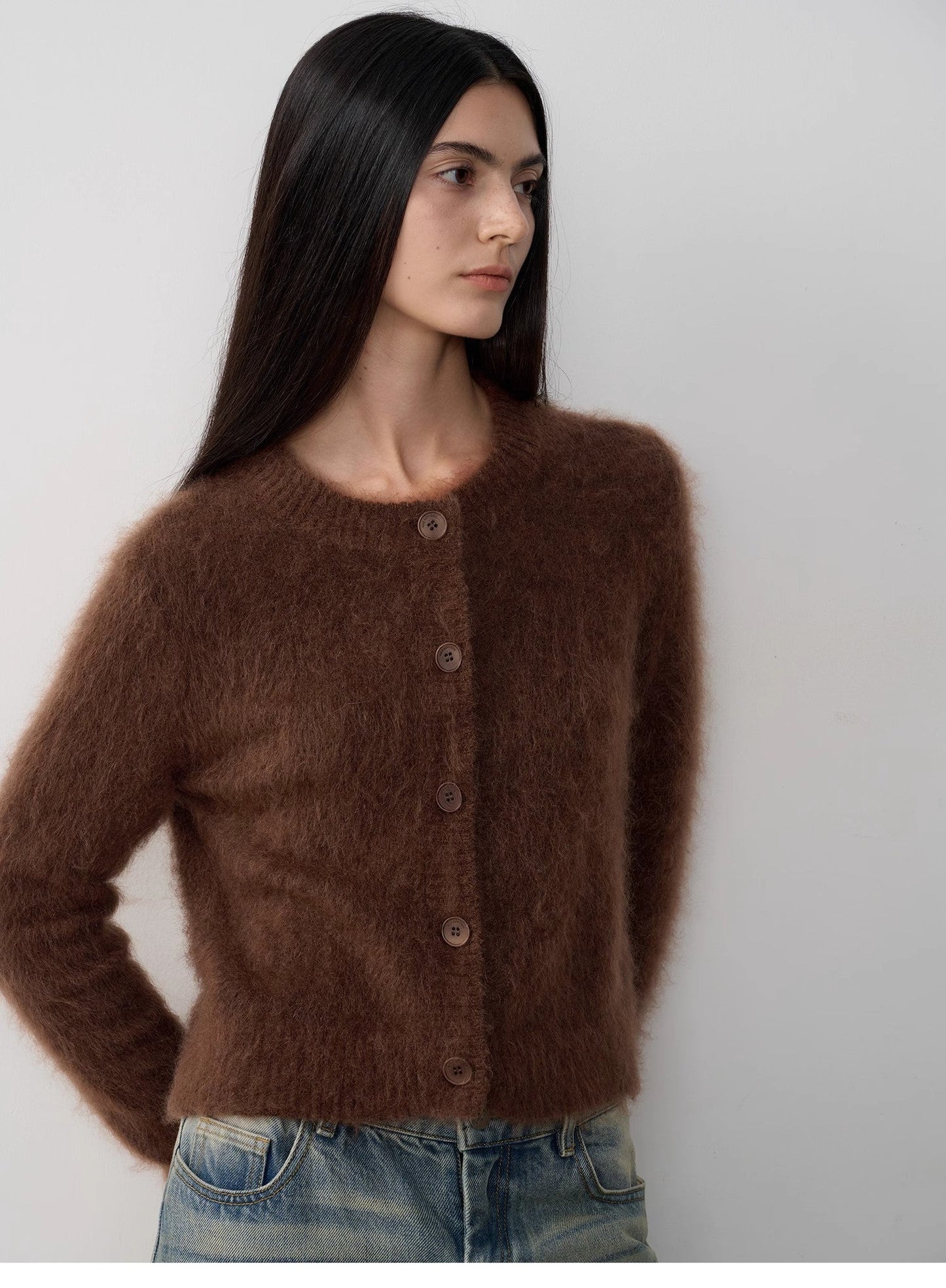Maelis Mohair Blend Short Cardigan