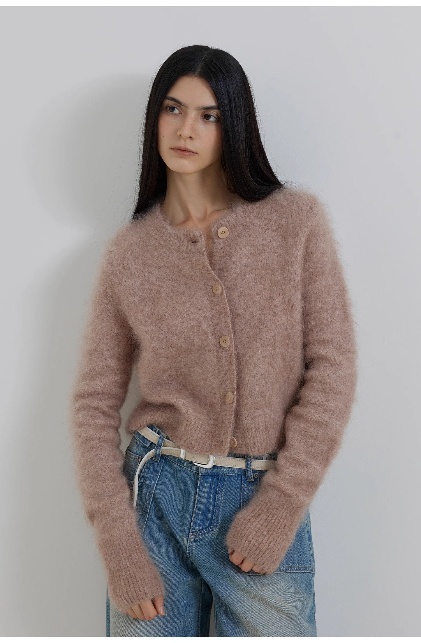 Maelis Mohair Blend Short Cardigan