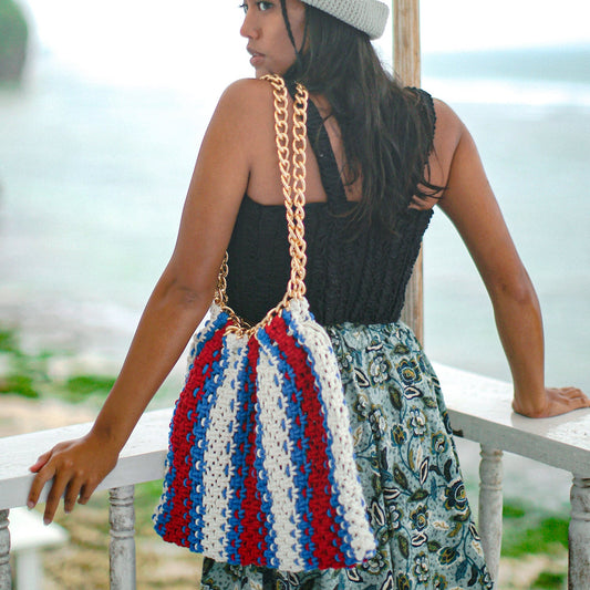 RIVIERA Macrame Tricolor Beach Bag