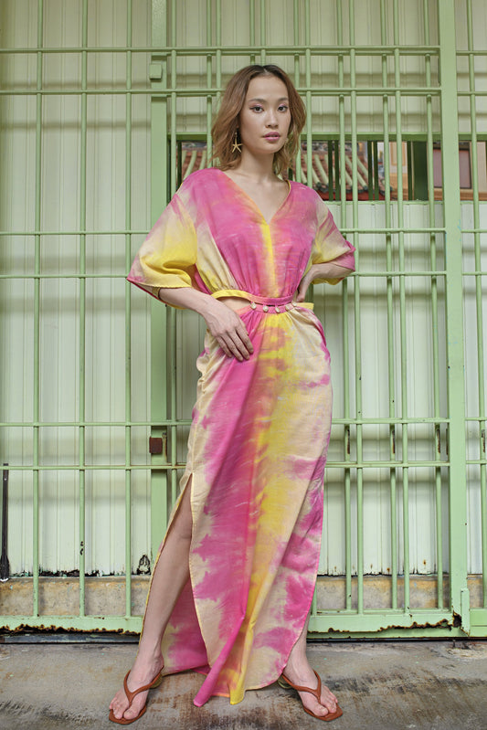 Kaïa Tie-Dye Cotton Kaftan
