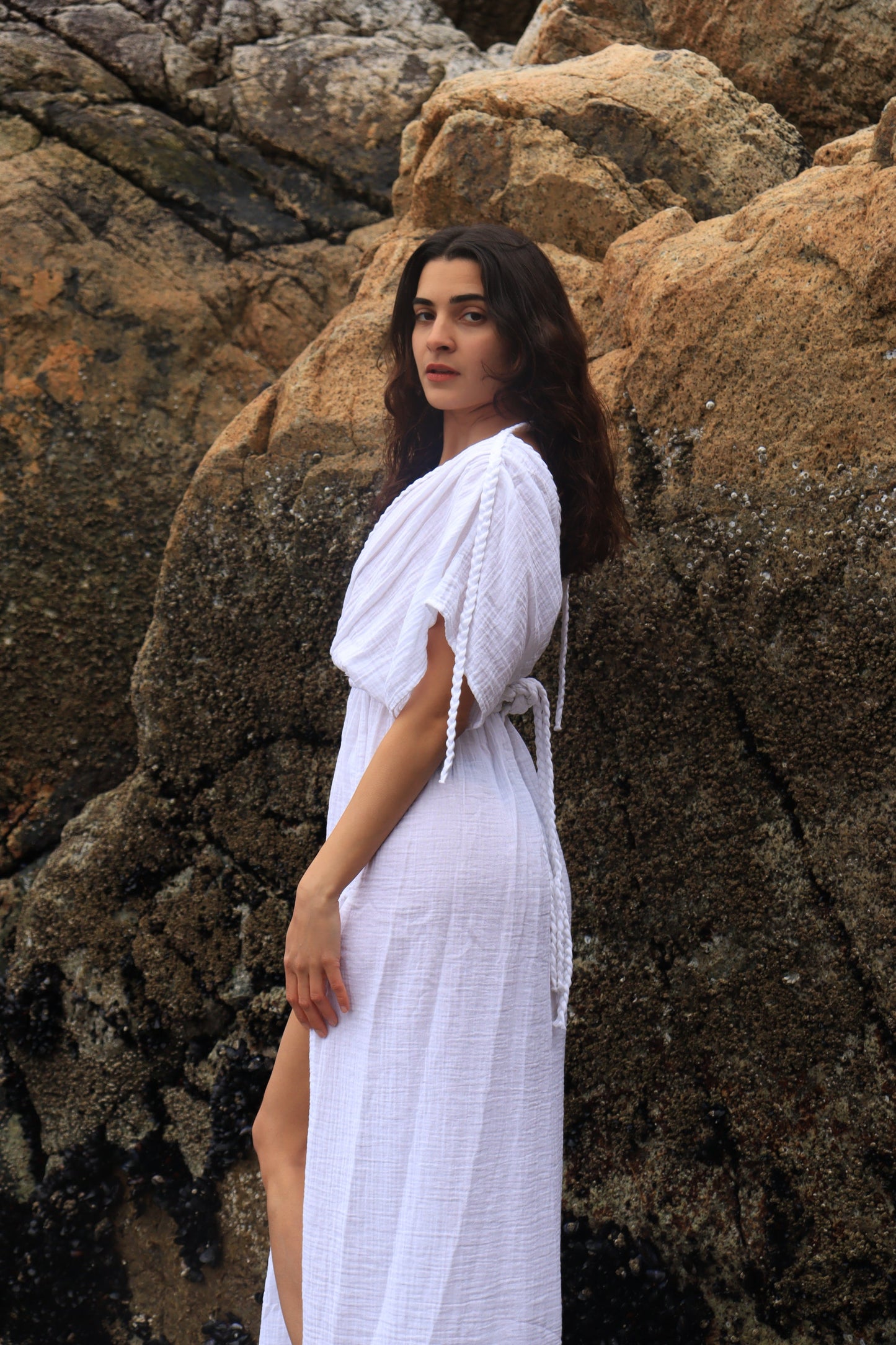 Elira Organic Cotton Slit Maxi Dress