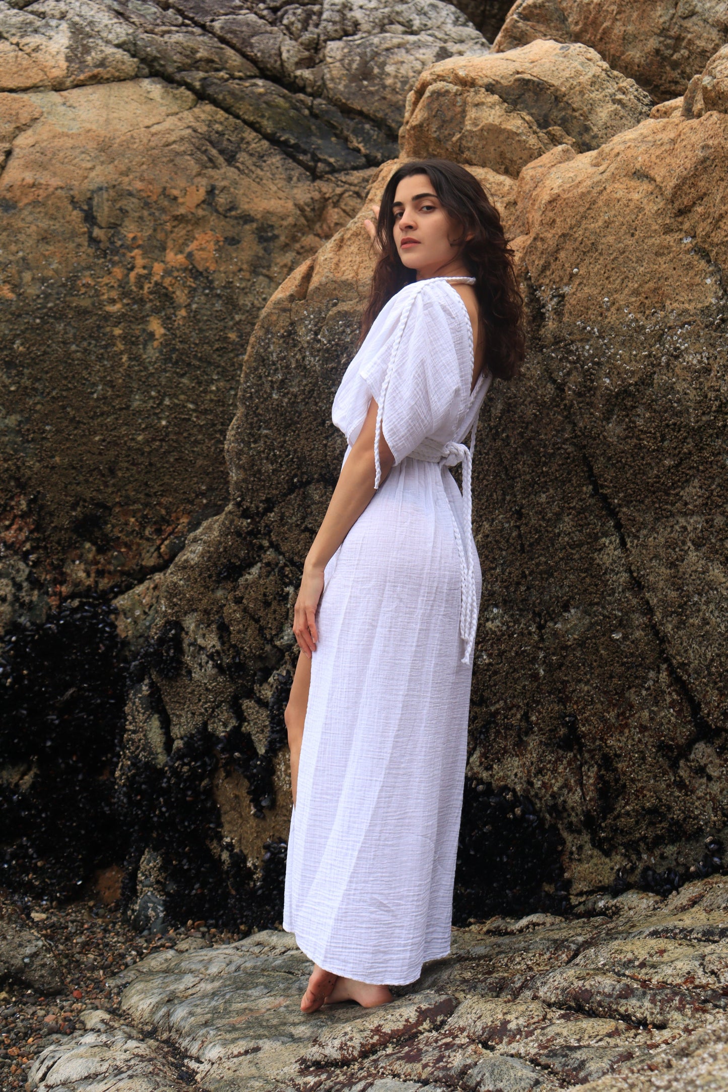 Elira Organic Cotton Slit Maxi Dress