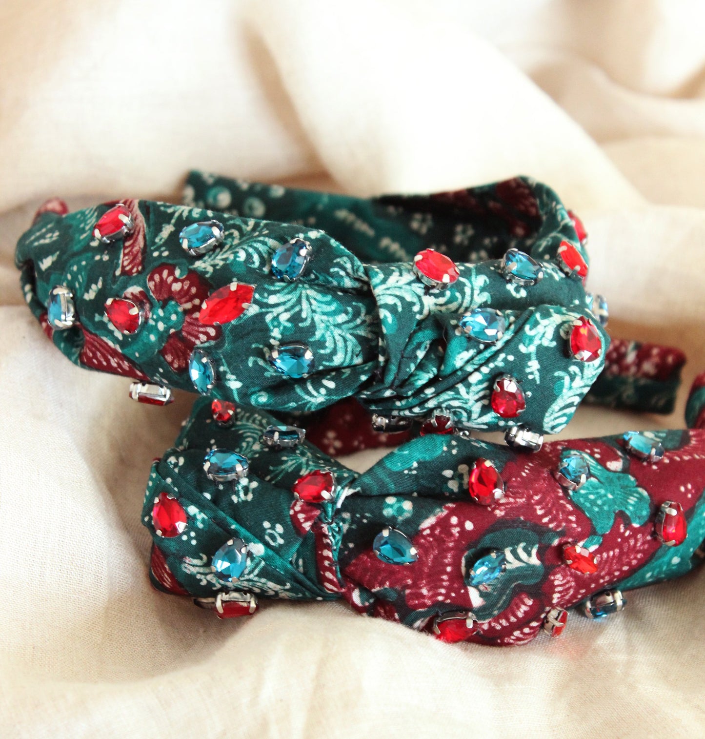 Liora Emerald Batik Crystal Headband