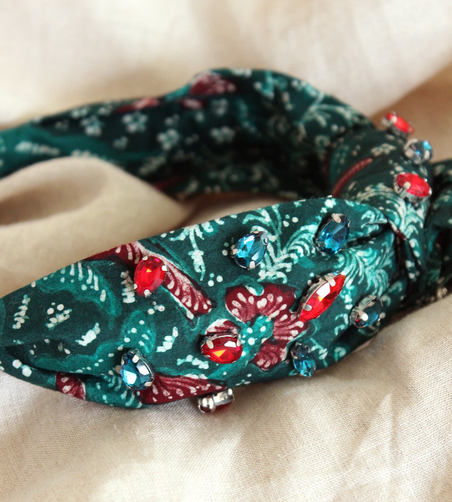 Liora Emerald Batik Crystal Headband
