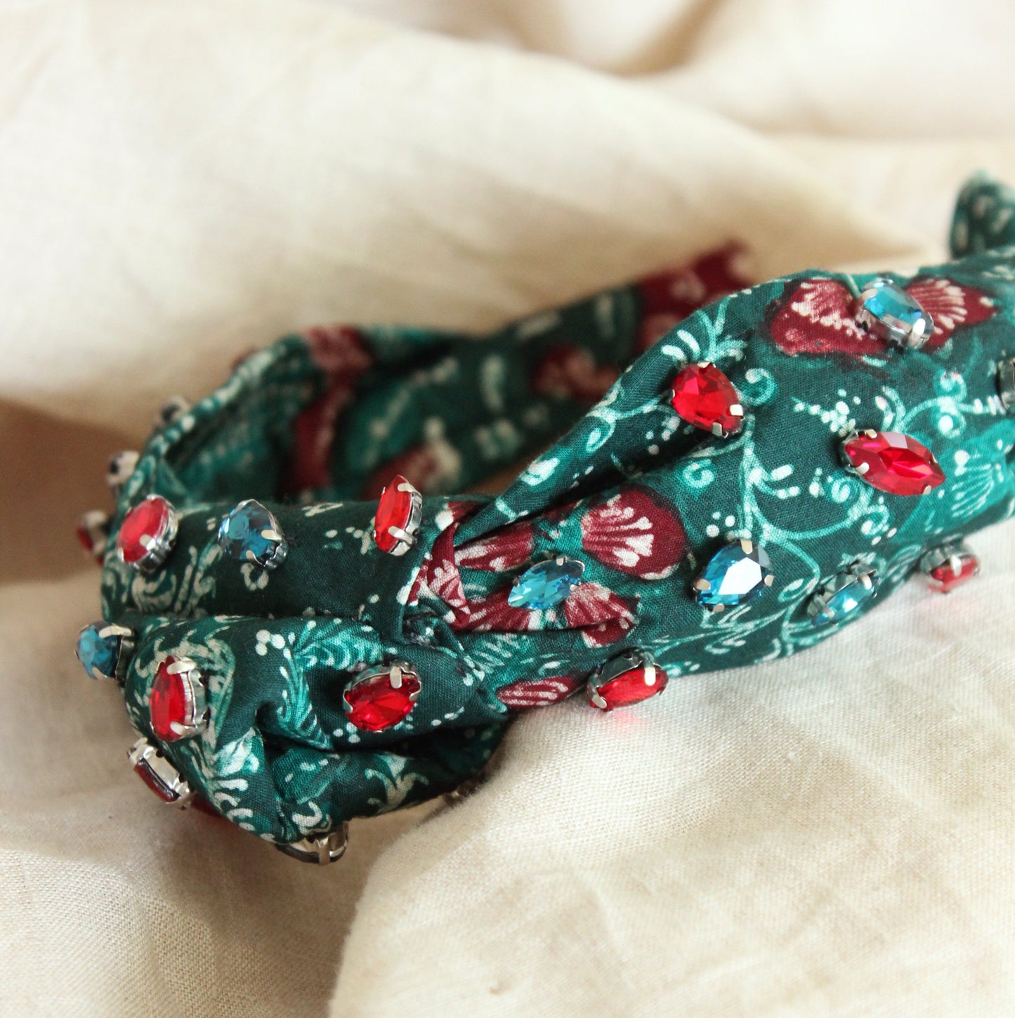 Liora Emerald Batik Crystal Headband