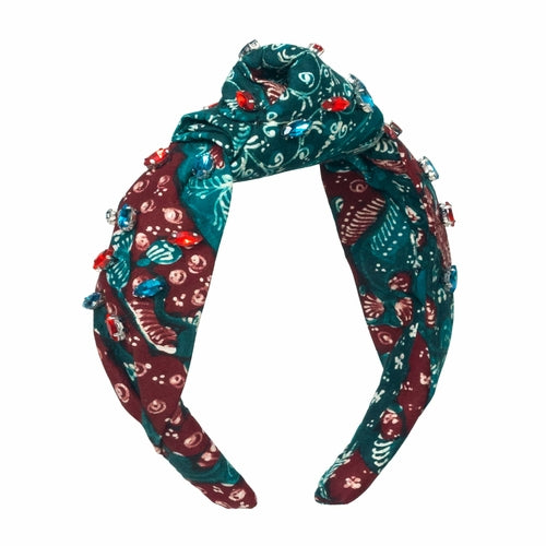 Liora Emerald Batik Crystal Headband