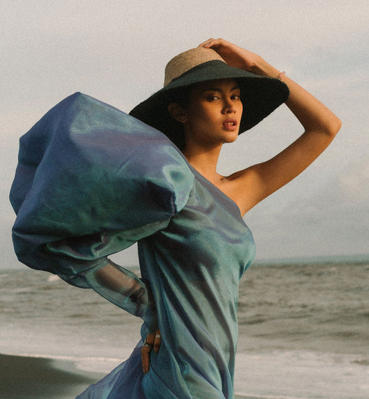 ZELDA Duo Jute Wide-Brim Hat, Natural & Black