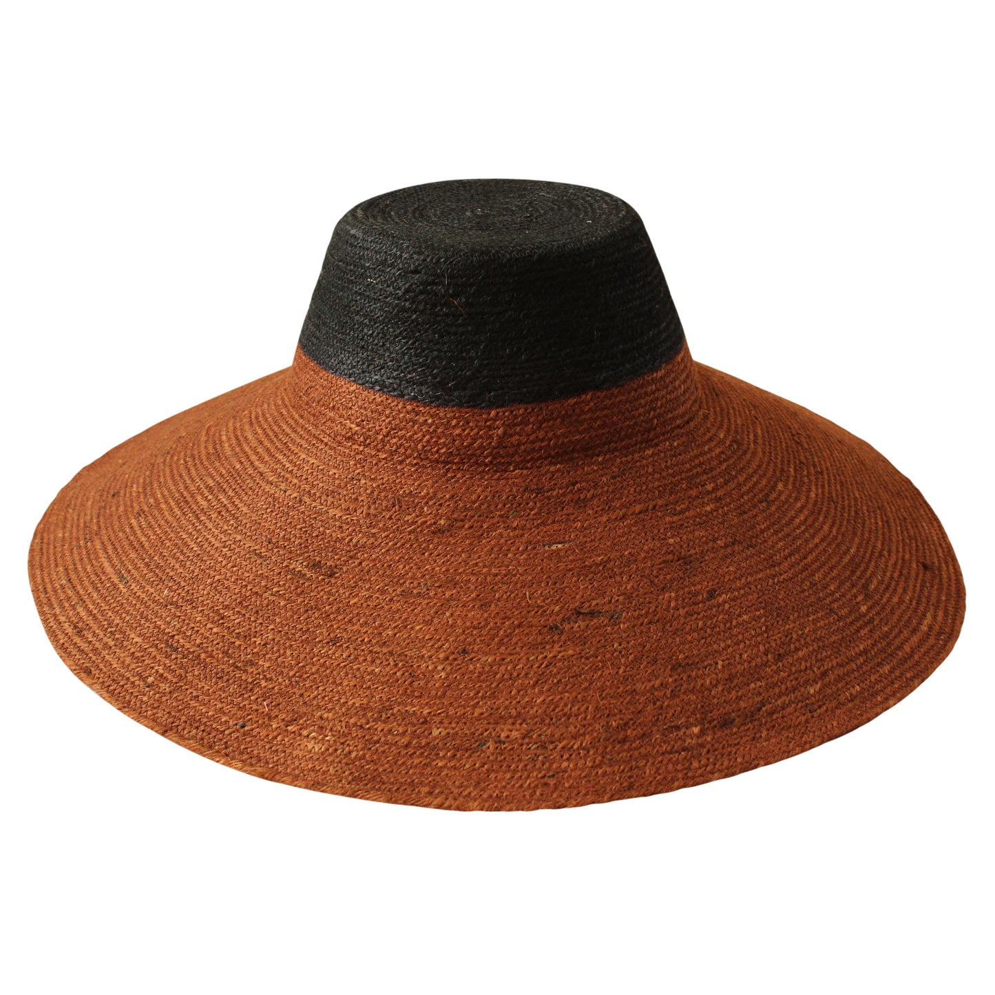 ZELDA Duo Jute Wide-Brim Hat, Sienna & Black