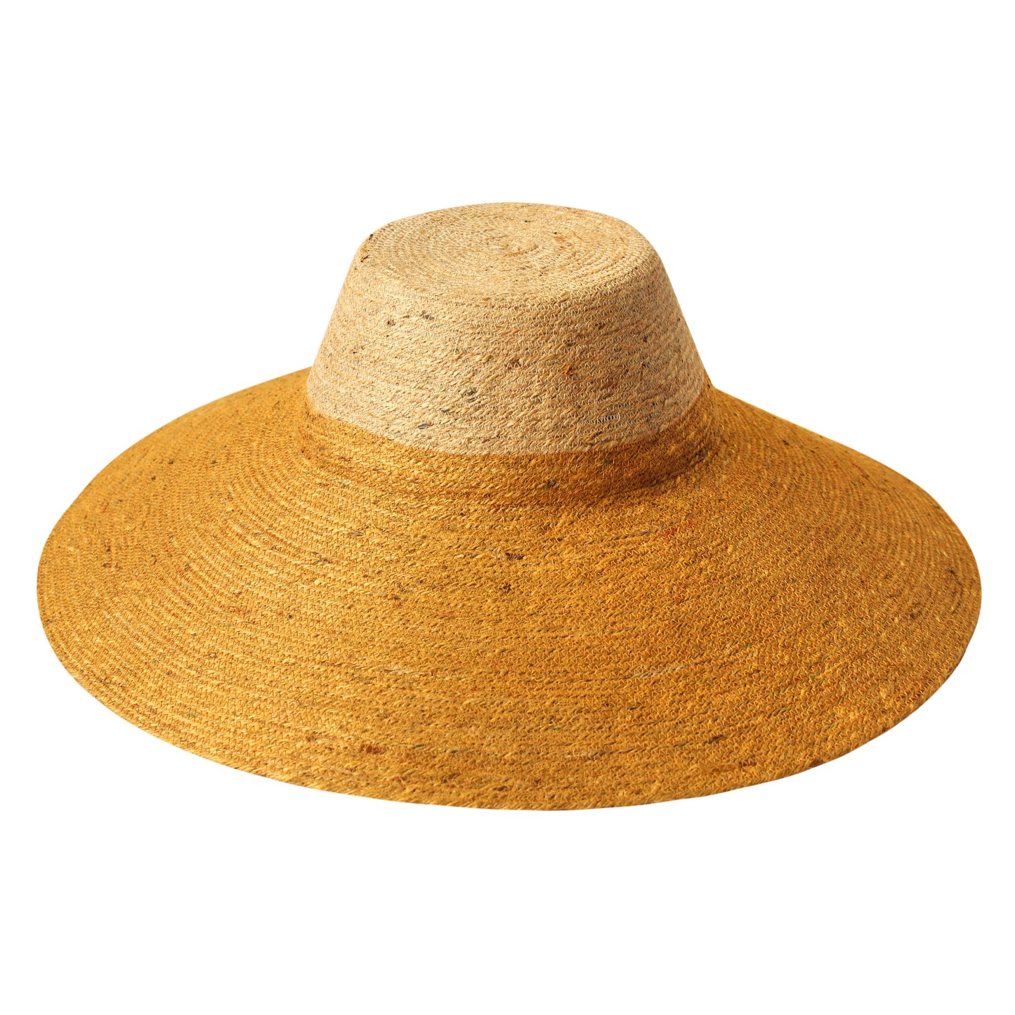 ZELDA Duo Jute Wide-Brim Hat, Nude & Golden Yellow