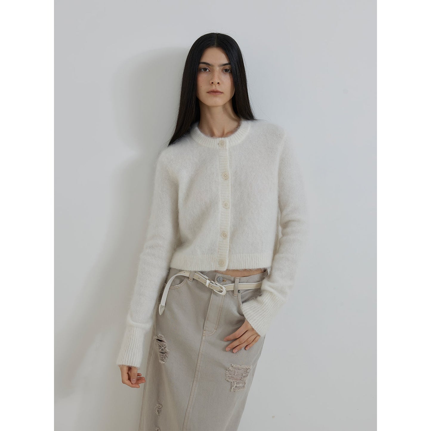 Maelis Mohair Blend Short Cardigan