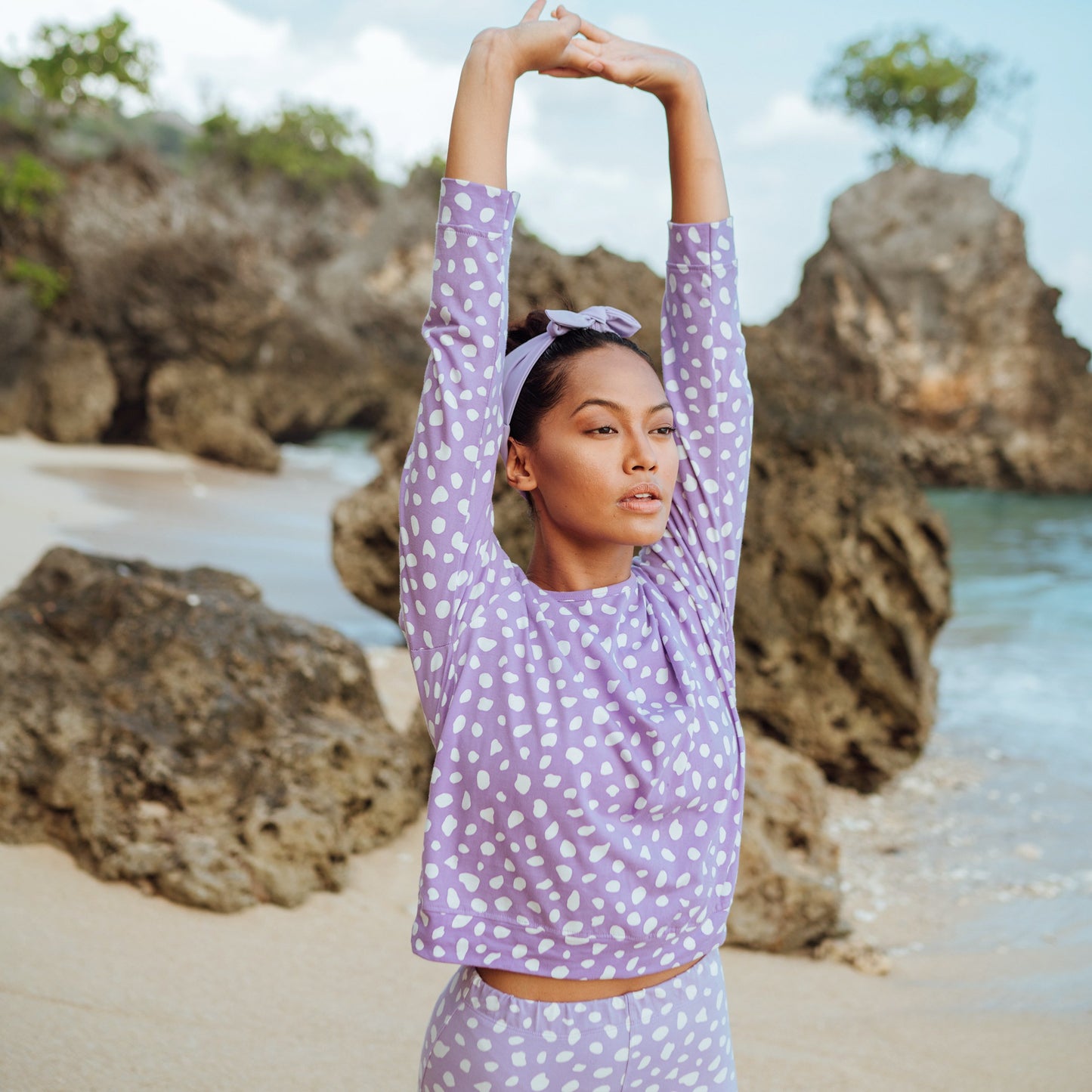 Solène Lilac Purple Organic Cotton Sweatshirt