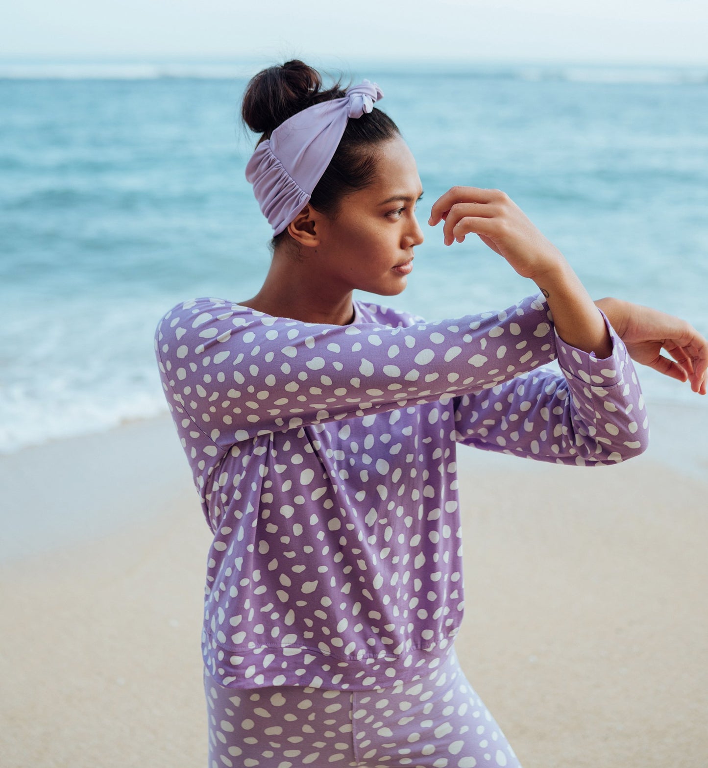 Solène Lilac Purple Organic Cotton Sweatshirt