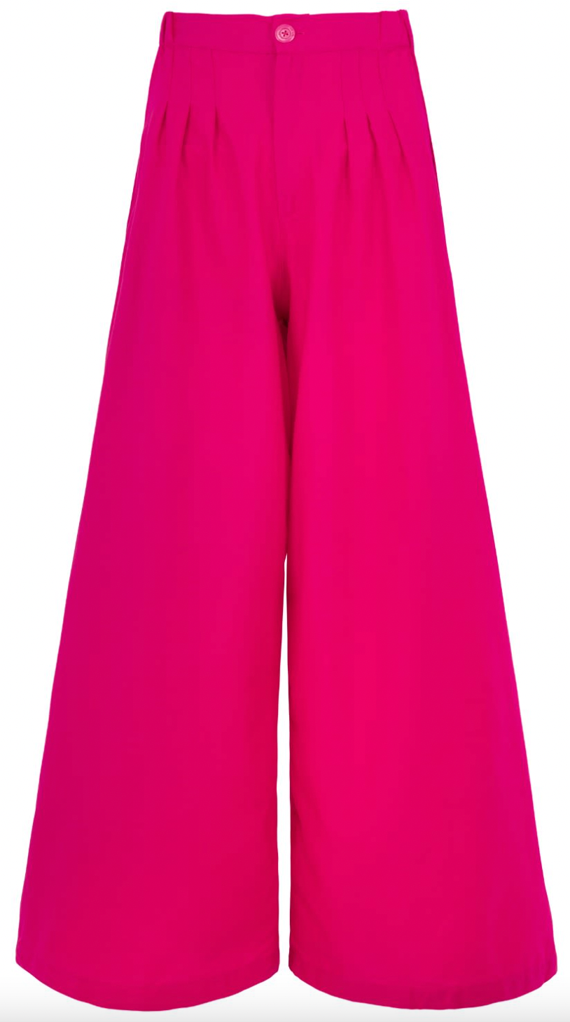 Kaïa Hot Pink Cotton Palazzo Pants