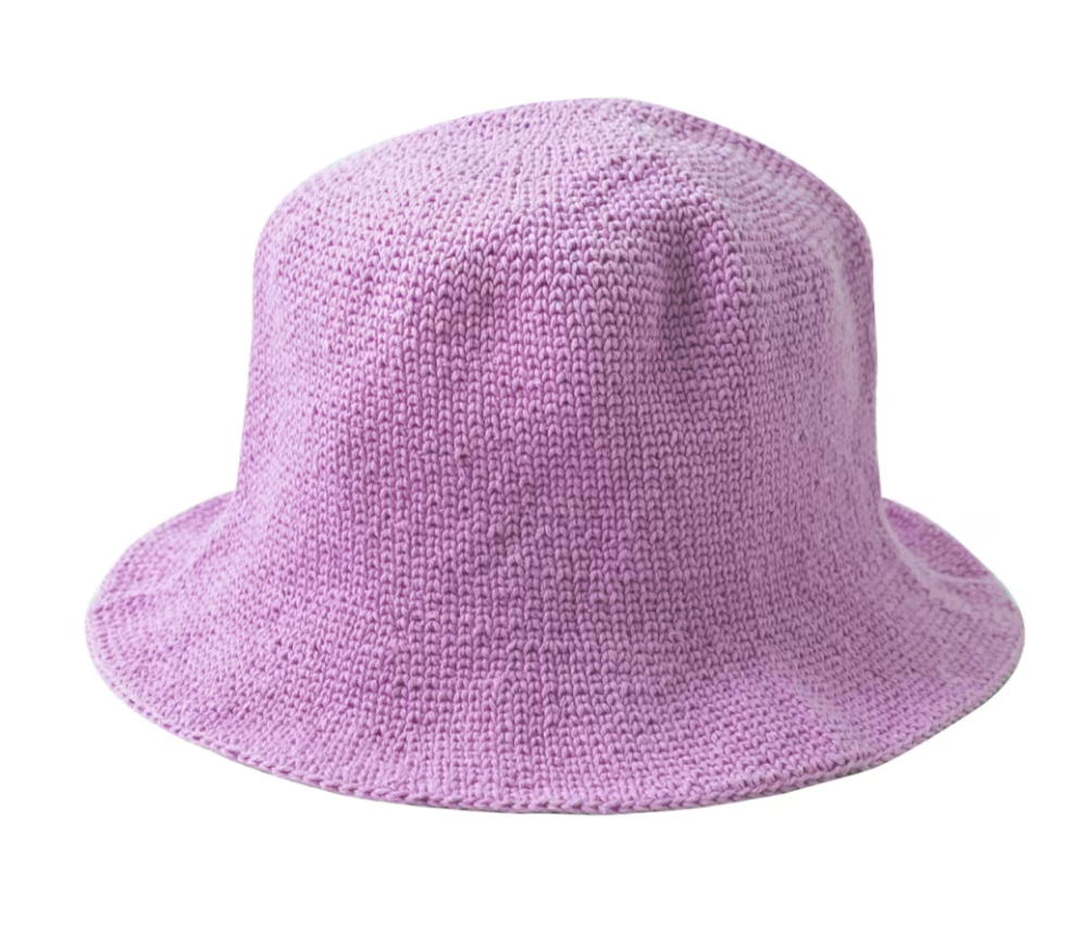 ROSÉ Crochet Bucket Hat, Handcrafted Cotton Lilac Purple