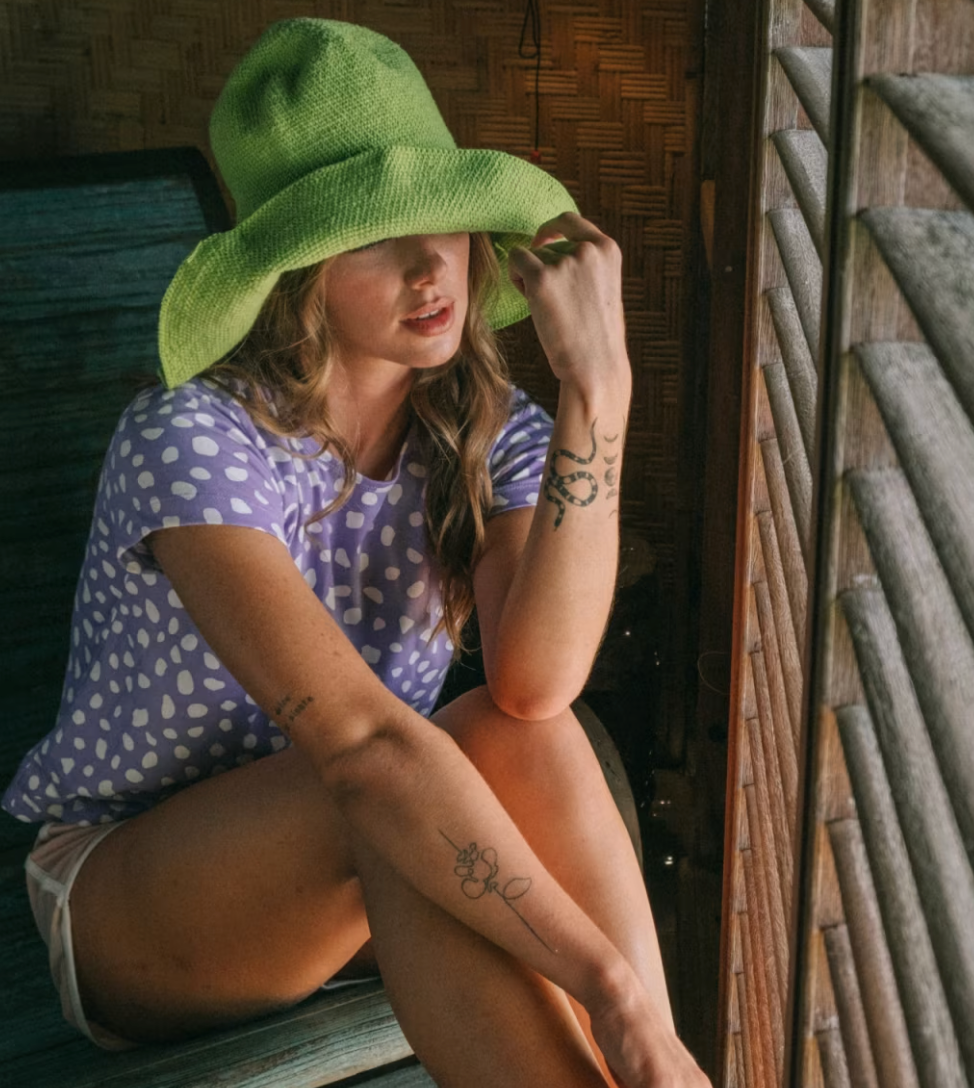 CALLA Crochet Sun Hat, Lime Green