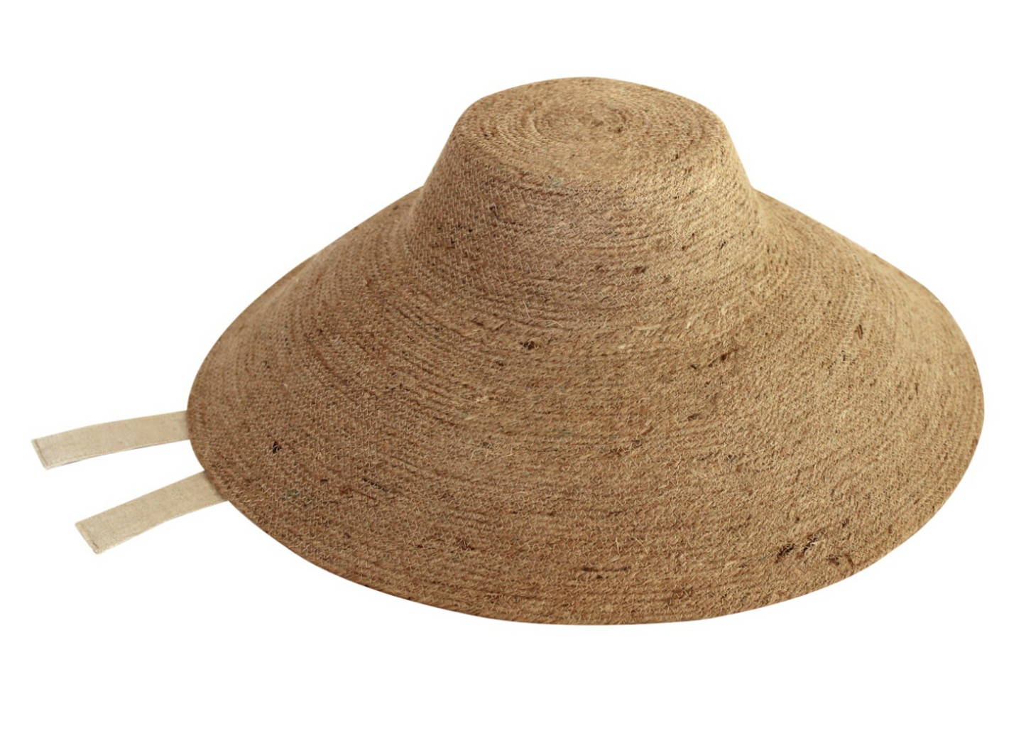 NYRA Nude Beige Wide Brim Jute Hat