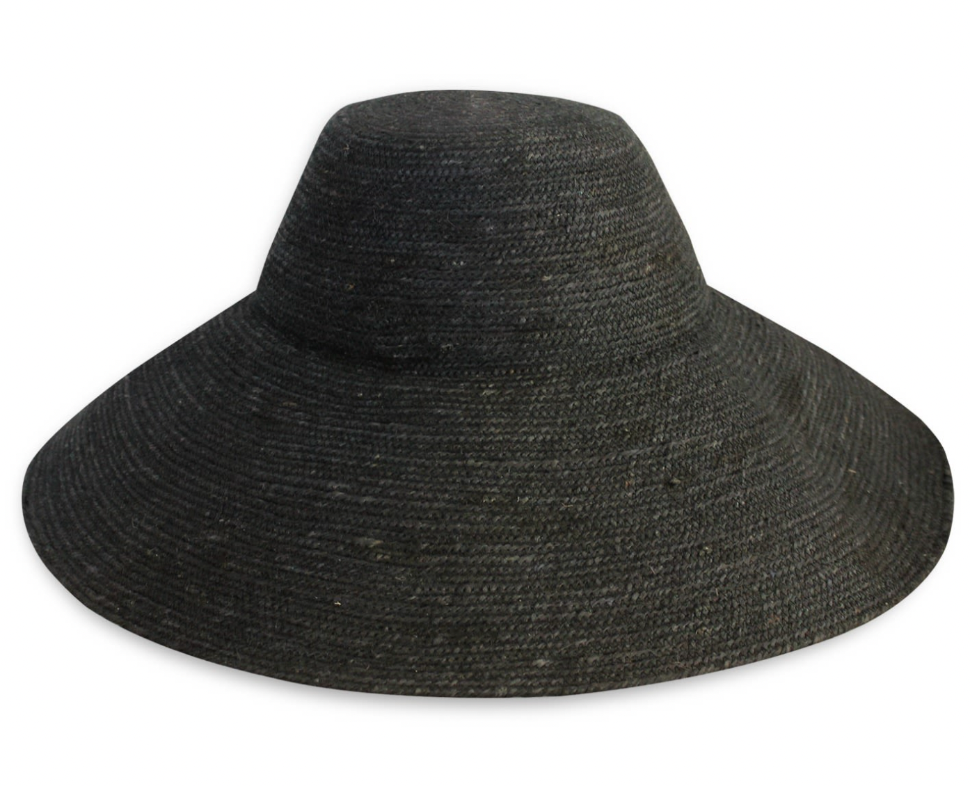 Bella Sculpted Jute Sun Hat, Noir