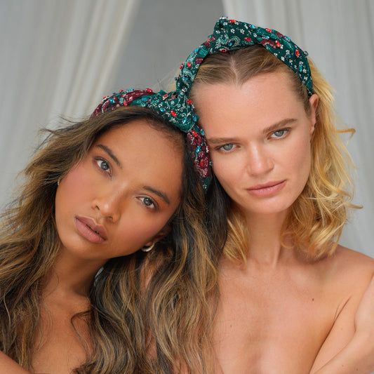 Liora Emerald Batik Crystal Headband