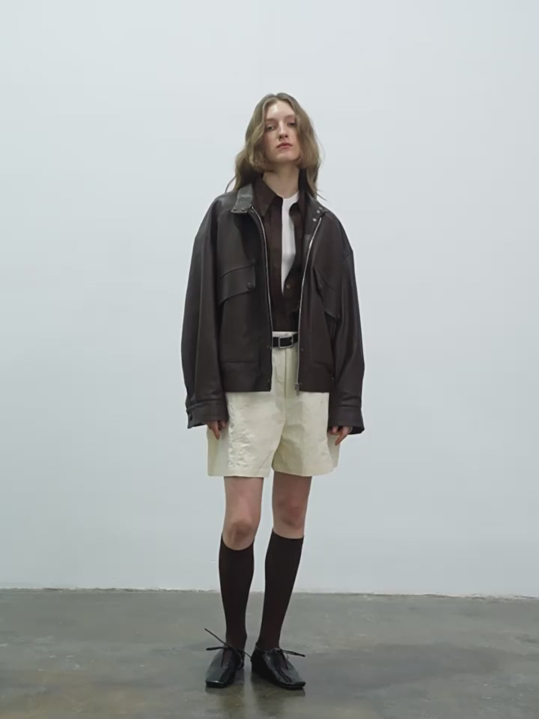 Lysandra Brown Leather Moto Jacket