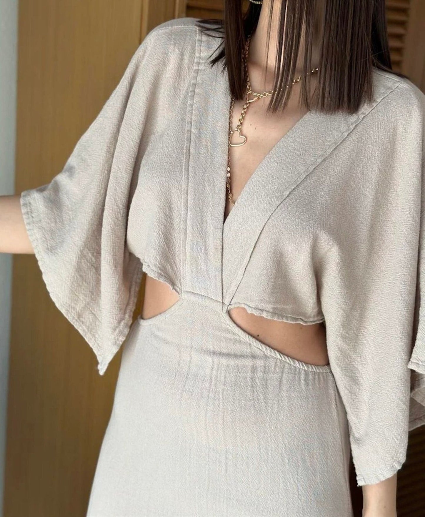 Celeste Organic Cotton Cut-Out Dress
